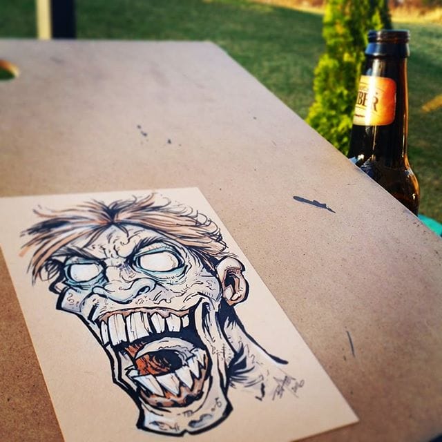 Finally warm enough to draw zombies in the great outdoors!