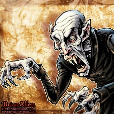 NOSFERATU!!! Here's an illustration I created in #MangaStudio of the greatest vampire ever for a huge illustration I created recently.  So psyched about this project,Illustration by Brian Allen www.flylanddesigns.com #nosferatu #art #digital #mangastudio #illustration #instaart #instaartwork #instaartist #instaartpop #artist #artshow #creative #artwork #followme