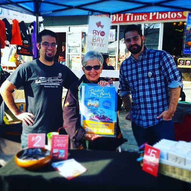 Peddling a pop-up book I created with my super talented brother Keith Allen and Grandma Joanne DeFiore in #RehobothBeach at the #SeawitchFestival#popupbook #art #beach