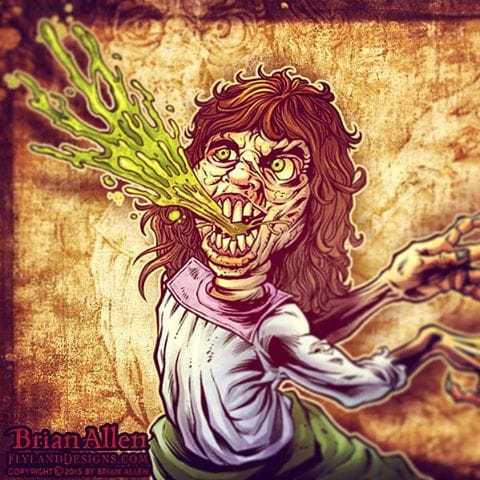 Here's the latest illustration I created for a documentary about horror and heavy metal - Regan from the Exorcist. If you have some time to kill, go google the behind the scenes history behind the Exorcist films - it's like the whole series was cursed.#horror #monster #excorcist #art #digital #mangastudio #illustration #instaart #instaartwork #instaartist #instaartpop #artist #artshow #creative #artwork #followme