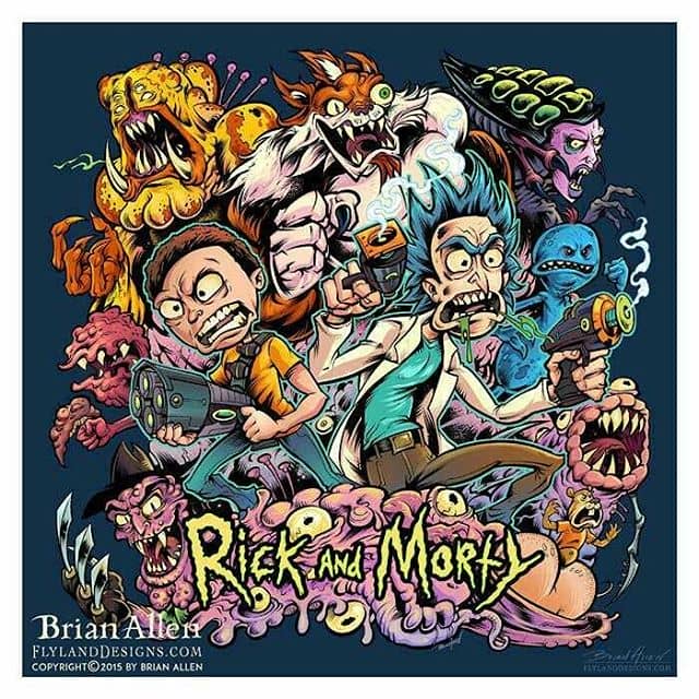 Rick And Morty Brian Allen Group Illustration Rick And Morty Brian Allen Group Illustration