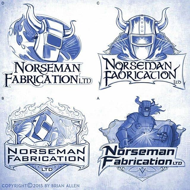 Here are some concept sketches I created for a welding company's logo - which one do you think is best? Curious to see if you pick the same one the client did.#art #illustration #logo #welding #viking #freelance #FlylandDesigns New Artwork From Instagram