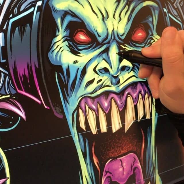Working on a fun zombie mascot for a logo today. I would love to see a season of the walking dead with the colors zombies are supposed to be: bright green and purple! #art #illustration #tshirt #freelance #zombie #mangastudio #FlylandDesigns New Artwork From Instagram