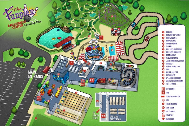 Illustrated Amusement Park Map by Brian Allen