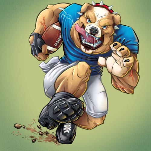 Bull Dog Football Player