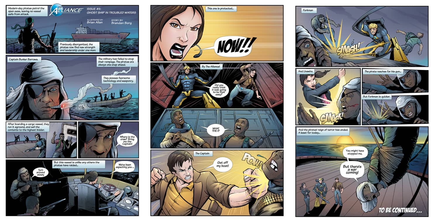 Consol Alliance comic book coloring process