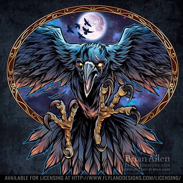Here's an illustration of Odin's Raven that I created recently - tried to do something creative with the lighting. Any suggestions? Thinking this would look cool on a shirt. #odin #ravenart #art #mangastudio #clipstudiopaint #illustration #tshirtdesign #freelance #hire