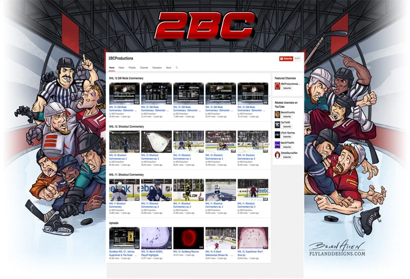 Hockey Themed Website Background Illustration