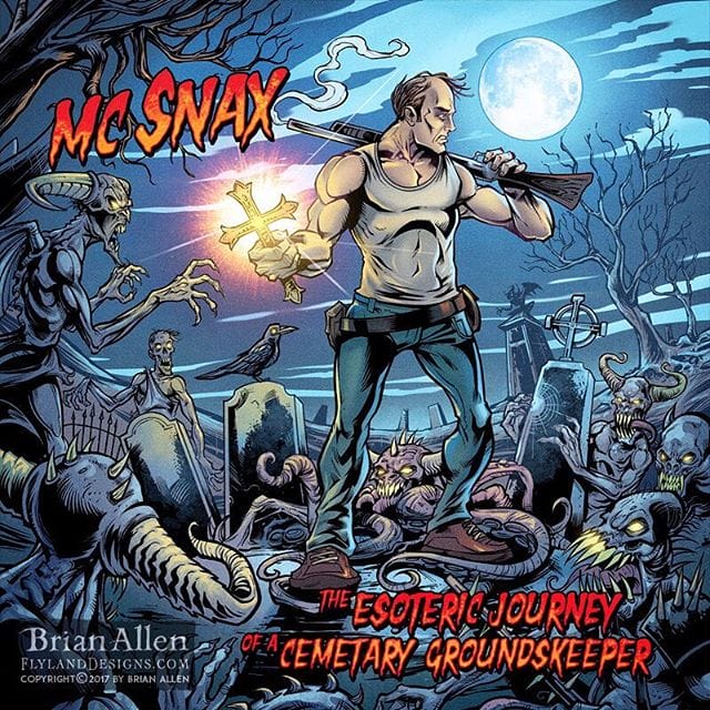 Here's a really fun album cover I was hired to create for @mcsnax of a blue-collar slob rolling up his sleeves (metaphor) and taking on the #apocalypse #art #mangastudio #clipstudiopaint #illustration #albumcover #freelance #hire