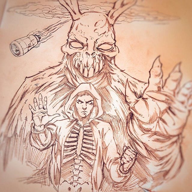 #Fanart piece I was working on for one of my favorite #sci-fi movies of all time, @donniedarkofilm . Decided to draw this on good old fashioned paper (had some liying around). #sketch #wip #pencildrawing #concept #illustration #freelanceart