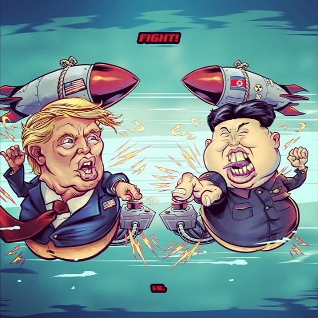 Here's something I drew to celebrate yesterday's historic summit with Trump and Kim Jong-un. I turned it into a crappy animation, because I understand global politics. #kimjongil #donaldtrump #nukes #summit #trumpcaricature