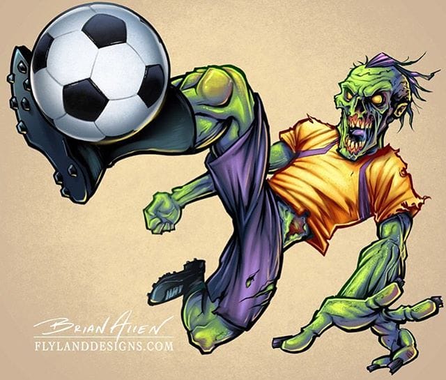 I thought this zombie illustration I did a while a back was relevant #worldcup2018 #zombie #soccerart #footballart