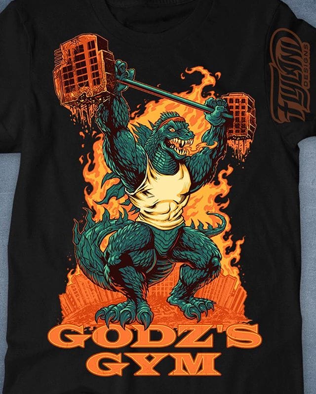 This is so cool - the folks at Tee Fury are featuring my Godz Gym Godzilla weightlifter parody t-shirt all day today for one day only FOR ONLY $12!! So stoked, because it could mean a lot of exposure for this design, one of my favorites. Grab it at http://teefury.com/#fitness #fitspo #gainz #getstrong #weightraining #shredding #art #originalartwork #mangastudio #clipstudiopaint #illustration #tshirtdesign #tshirtart #hireanillustrator #freelanceartist #wacomcintiq