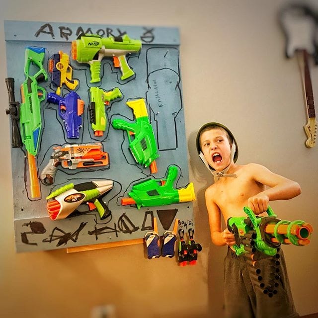 This was a little summer project that Michael and I worked on - Nerf technology has advanced lightyears since I was a kid! #nerf