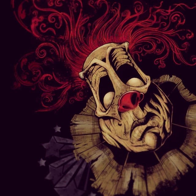 This t-shirt illustration of an evil clown was done for my own personal enjoyment.