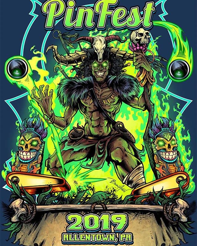 PinFest witchdoctor t-shirt I created for the pinball convention this weekend in Allentown!We were really short on time, so I repurposed some artwork I created a while back that I thought was a good fit.Anyone I know going?#witchdoctor @tikiart #pinfest #pinfest2019 #pinballart #pinballartwork #pinball #pinballmachine #playfield #backglass