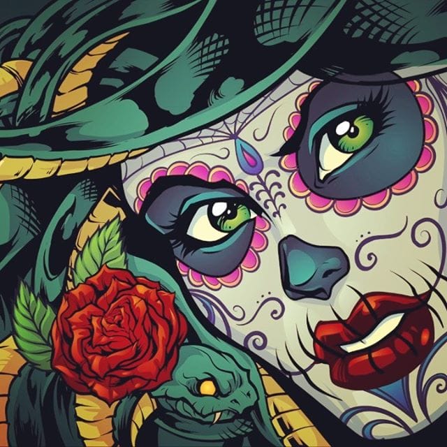 Finished illustration I created of Sugar Skull Medusas (Medusi?) for a boat wrap. Jesse at Diamond Wraps did an excellent job printing this out and wrapping it.#medusaart #medusa #vinylwraps #vinylwrap #vinylart #wrapart #wrapartist #vehiclewraps