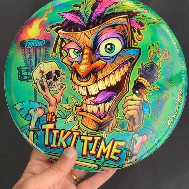 My Tiki discs had just arrived from Discraft! Love how they turned out. The colors are super bright on the metallic foil.• Only 50 ever printed• Metallic Foil• Discraft Buzzz disc• Signed and Numbered by me!• Each one is hugged for 15 seconds• Grab one: https://www.flylanddesigns.com/shop/‍#discgolf #frisbeegolf #discraftdiscs #teamdiscraft #detroitdisccompany #disc#tikiart #tikibar #beachart #tikitotem #surfart #tikiartist #beach