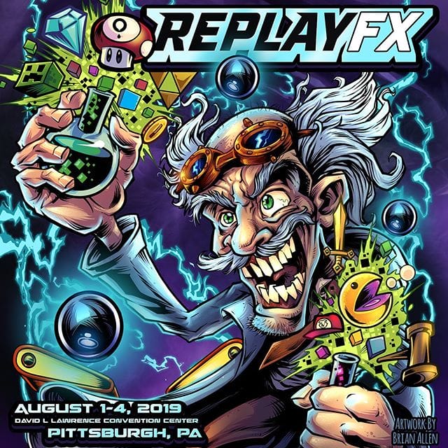 I'm going to be at Replay FX next week in Pittbsburgh - I made this promo using some arcade artwork I had already created, thought it captured the event well. There's going to be tons of arcade games, pinball machines, music, food, and a large tournament. Anyone from the Pittsburgh area coming?#replayfx #downtownpittsburgh #pittsburghevents #arcadeart #retrograming #pinballart #pinballartwork #pinball #pinballmachine