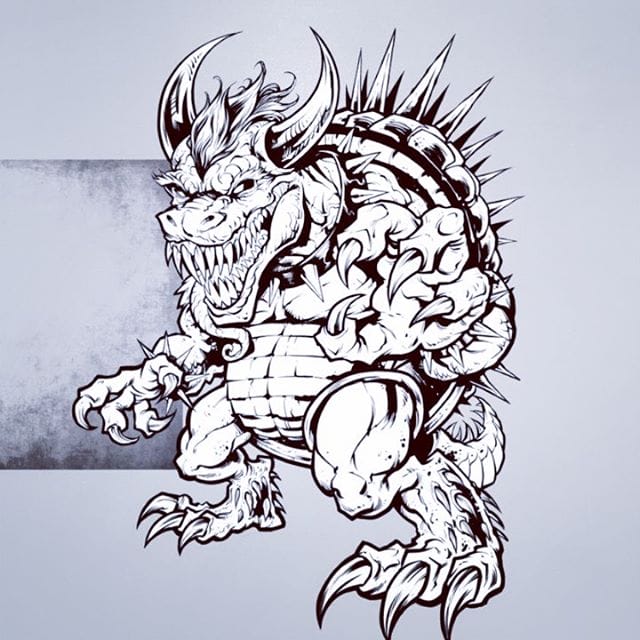 Mutant Bowser I illustrated in Clip Studio Paint for a collectible card series - here’s the process sped up to one billion. Inking is still my favorite part of the process, I get lost in it sometimes.#clipstudiopaint #Ink #lineart #inkwork #mariofanart #bowser #artwork