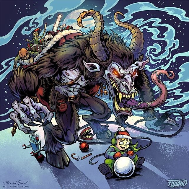 Merry Krampus everyone! Here's my finished Krampus artwork created in Clip Studio Paint. Worked on this while watching the underrated Krampus movie - a new holiday tradition for us.This artwork will also be available on a metallic foil disc next month - let me know if you'd like one!#krampusart #christmasart #krampus #art #originalartwork #mangastudio #clipstudiopaint #illustration #discgolf