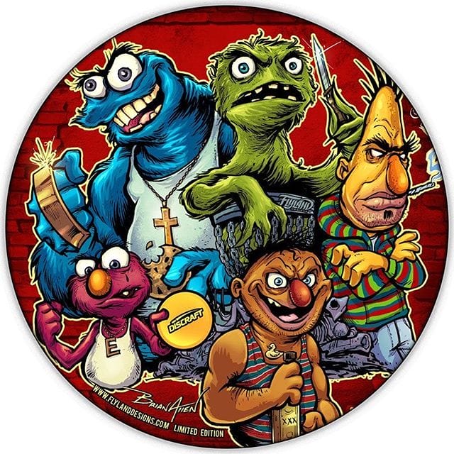 Here's the artwork for my metallic foil Discraft Disc coming out in early December - using one of my favorite cartoon parodies from a couple years back.I added a few things for Disc Golfers: Oscar is in a chain basket, and Elmo's showing off his favorite Buzzz.Let me know if you'd like one! You can preorder now - shipping in early December.#sesamestreet #sesamestreetfanart #discgolf #frisbeegolf #discraftdiscs #teamdiscraft #discraft #disc https://www.flylanddesigns.com/custom-illustrated-disc-golf-disc/