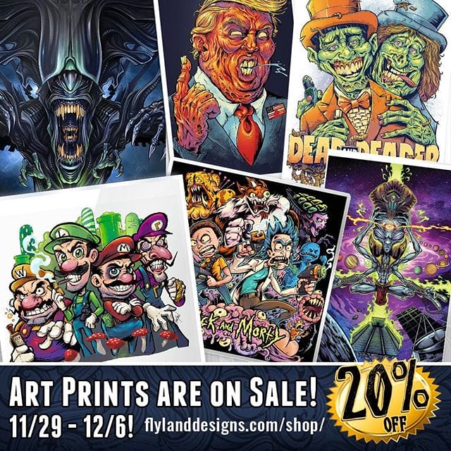 Black Friday/Cyber Monday Art Print Sale!Now is the time to stock up on all those artprints you wanted for yourslelf or for a friend!I will be having an online sale from November 29th - December 6th, come check it out!https://www.flylanddesigns.com/shop/#blackfriday #artprints #artwork #mario #rickandmorety #trump #alien #parody #sale