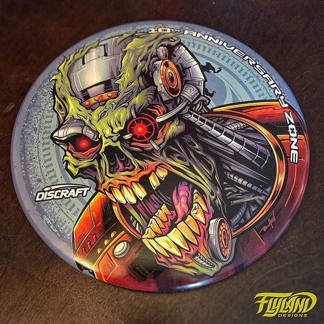 Client work for Discraft I created for their catalog a while back that I always dug. They always send me a bunch of free samples, which is great becuase I usually lose 2-3 discs every time I play!#cyborg #zombieart #zombie#discgolf #frisbeegolf #discraftdiscs #teamdiscraft #discraft #disc