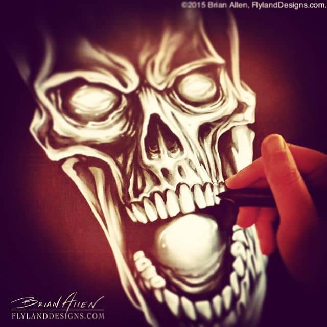 Painting skulls because it's Monday Illustrated by Brian Allen, FlylandDesigns.com#skulls#mangastudio #photoshop #illustration #tshirt #art #instaart #instaartist #picoftheday #igdaily #followme