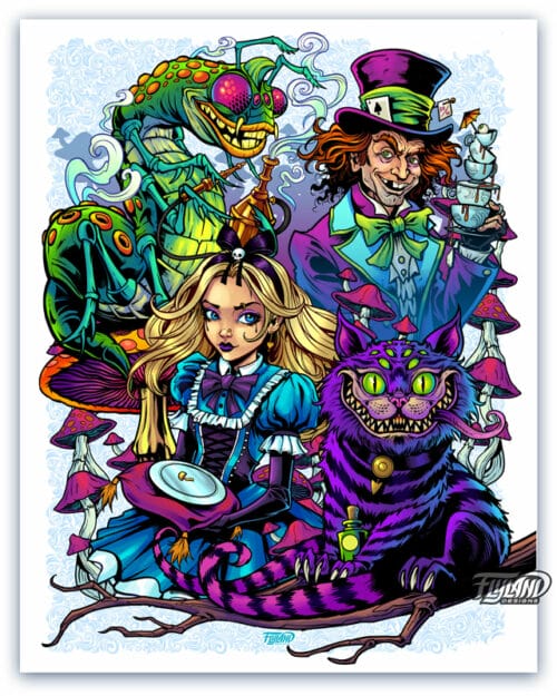 Alice in Wonderland Vertical Vinyl Banner - Flyland Designs