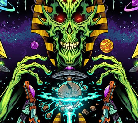 Alien Pharoah in space Illustrat