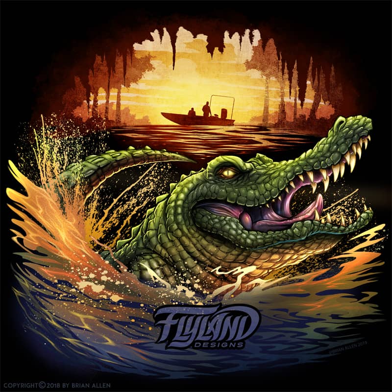 alligator in swamp