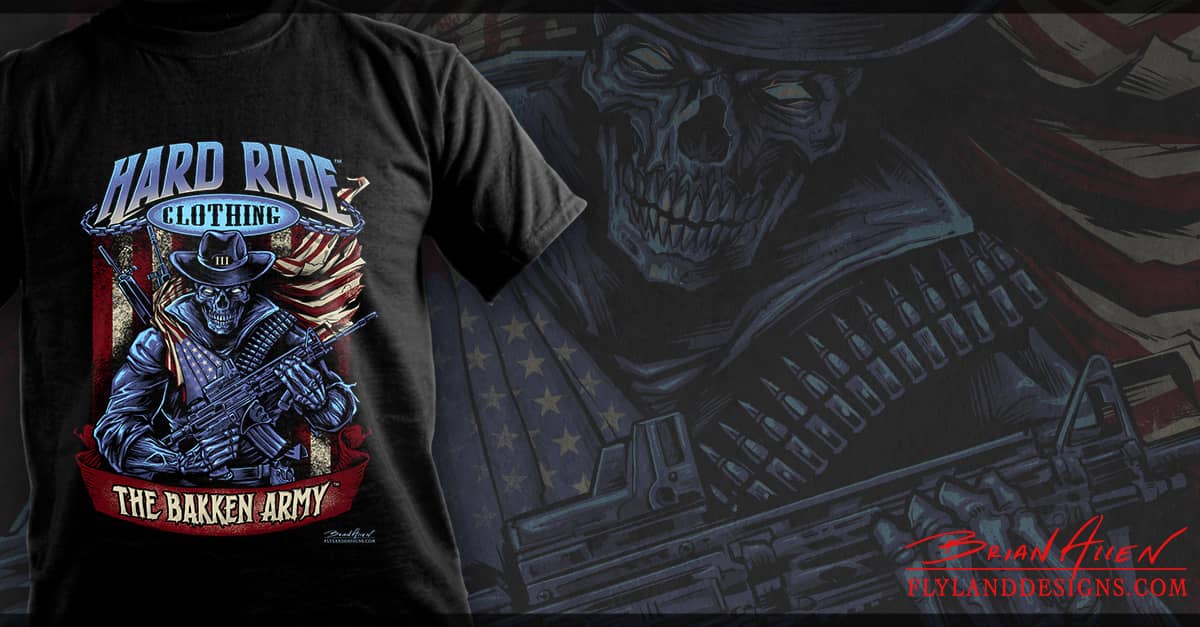 American Patriot Skull T-Shirt Design