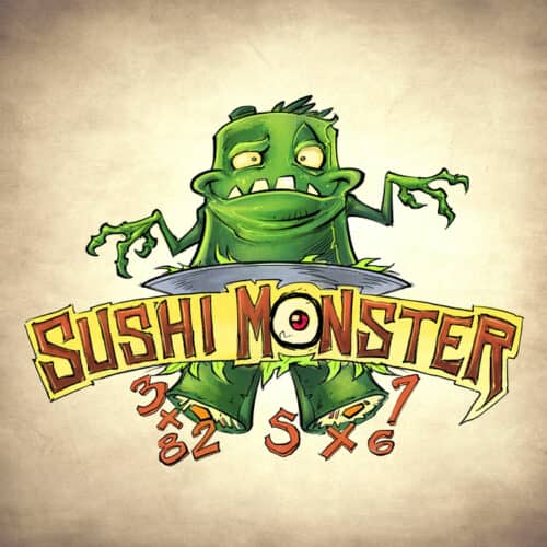 zombie and monsters character designs for sushi math educational app