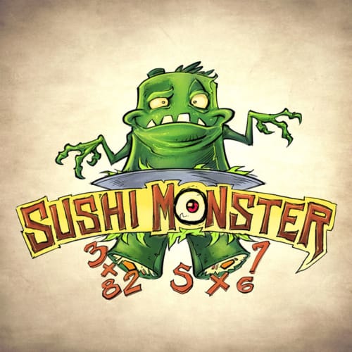 zombie and monsters character designs for sushi math educational app