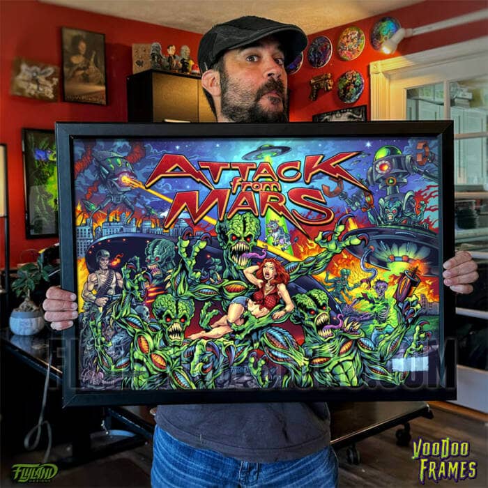Attack From Mars Voodoo LED frame and Translite Bundle with artwork by artist Brian Allen