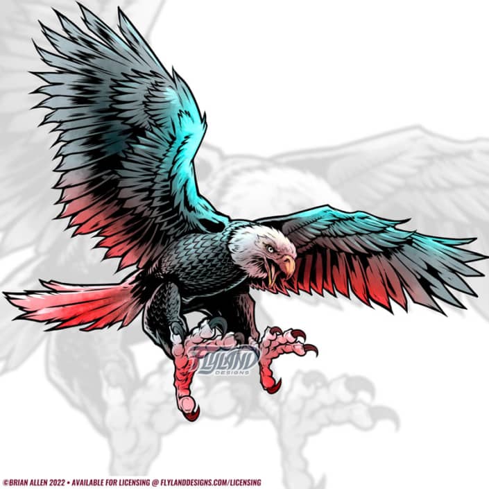 Attacking Eagle Artwork by freel