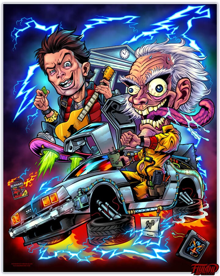 Back to the Future Caricature Tribute Art Print - Flyland Designs
