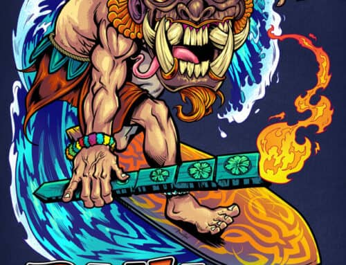 Tiki Surfer T-shirt Design