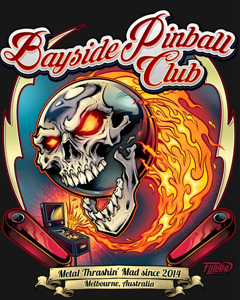 Skull Pinball on fire flying out