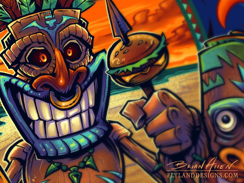 Tiki Man T-Shirt Design For Restaurant