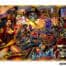 Alternate backglass for the pirate-themed pinball game Black Rose drawn by artist Brian Allen