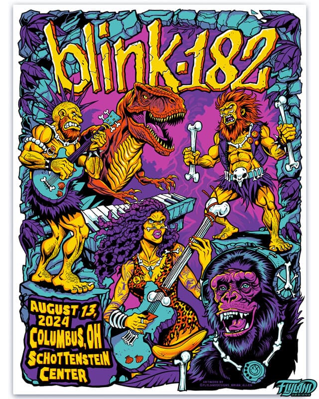 Blink 182, Columbus, OH 2024 Poster - Flyland Designs, Freelance
