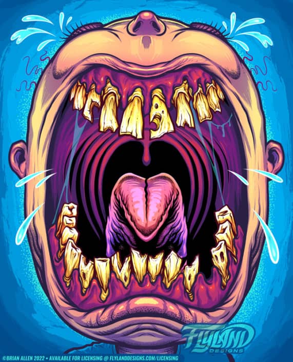 Big Mouth Baby Crying Artwork by