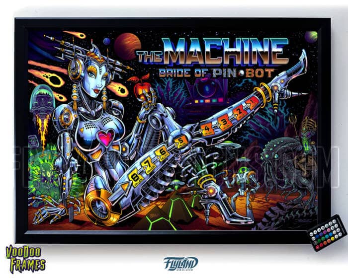 Bride of Pinbot Voodoo LED frame and Translite Bundle with artwork by artist Brian Allen