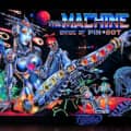 Alternate Translite and Backglass of the popular pinball game The Machine: Bride of Pinbot drawn by artist Brian Allen showing a female robot in space