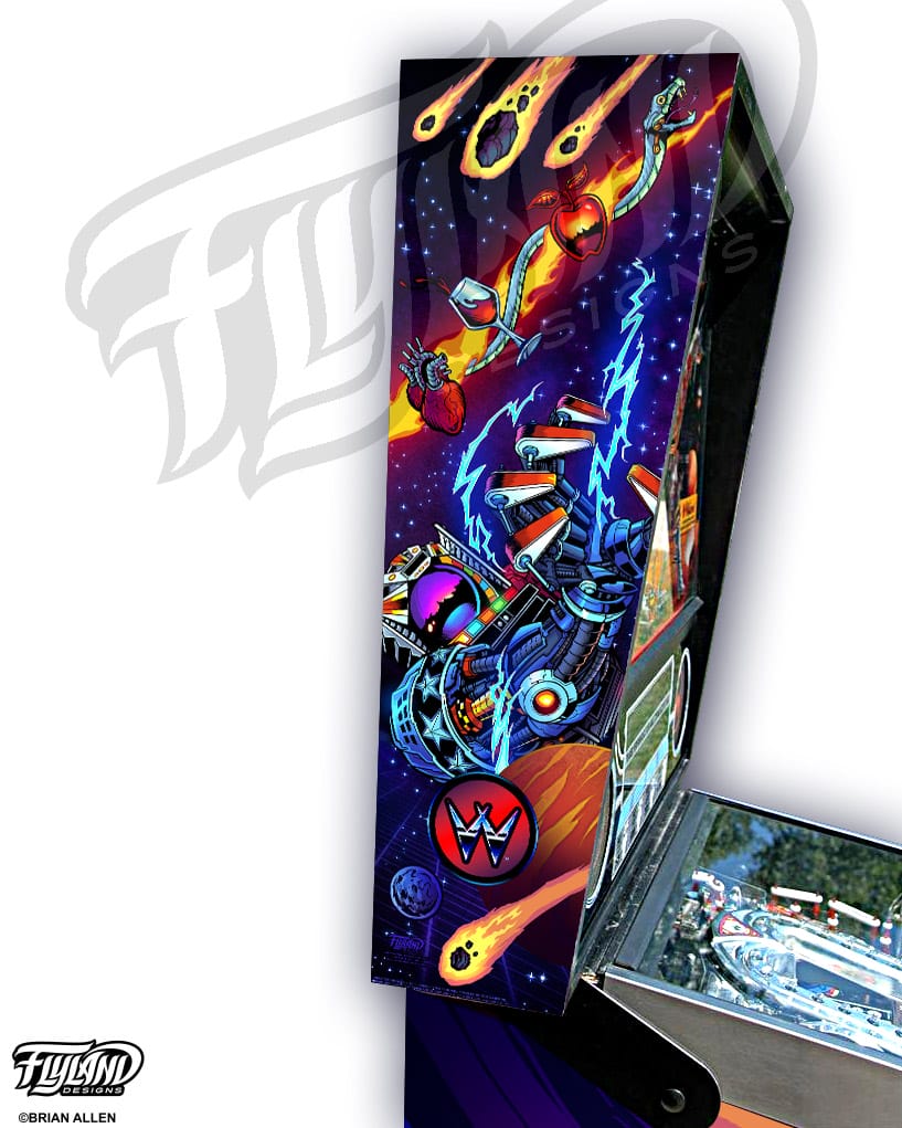 A 1991 Williams The Machine: Bride of Pinbot pinball machine that has been modified with the 2014 Dutch Pinball Bride of Pinbot 2.0 Kit. 8,100 original Bride of Pinbots and 180 2.0