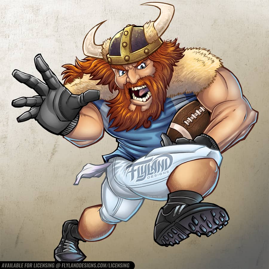 Viking Football Player with fur