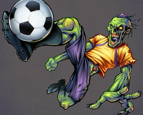 This is part of a series of mascot character designs I created for Great Dane Graphics. We had a lot of working finding different ways to portray zombies as believeable sports mascots.