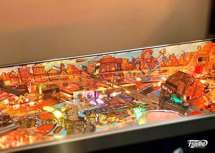 Cactus Canyon Side Blades illustrated by Brian Allen. These side blades are illustrated to look like and old western town with gun fighters and saloon women.
